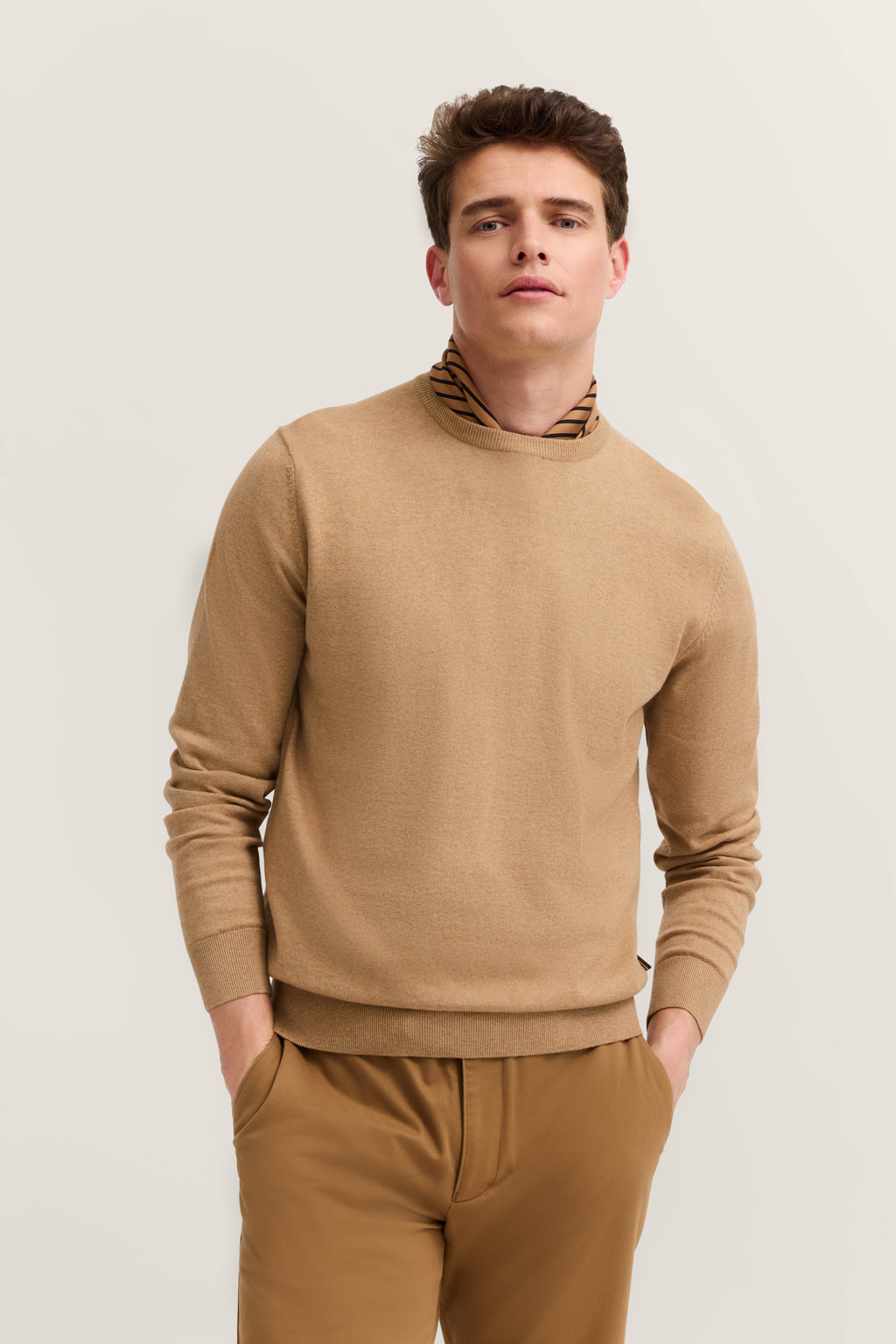 Maglia giro collo Beige BUGATTI 85520D7400 40 Uomo 