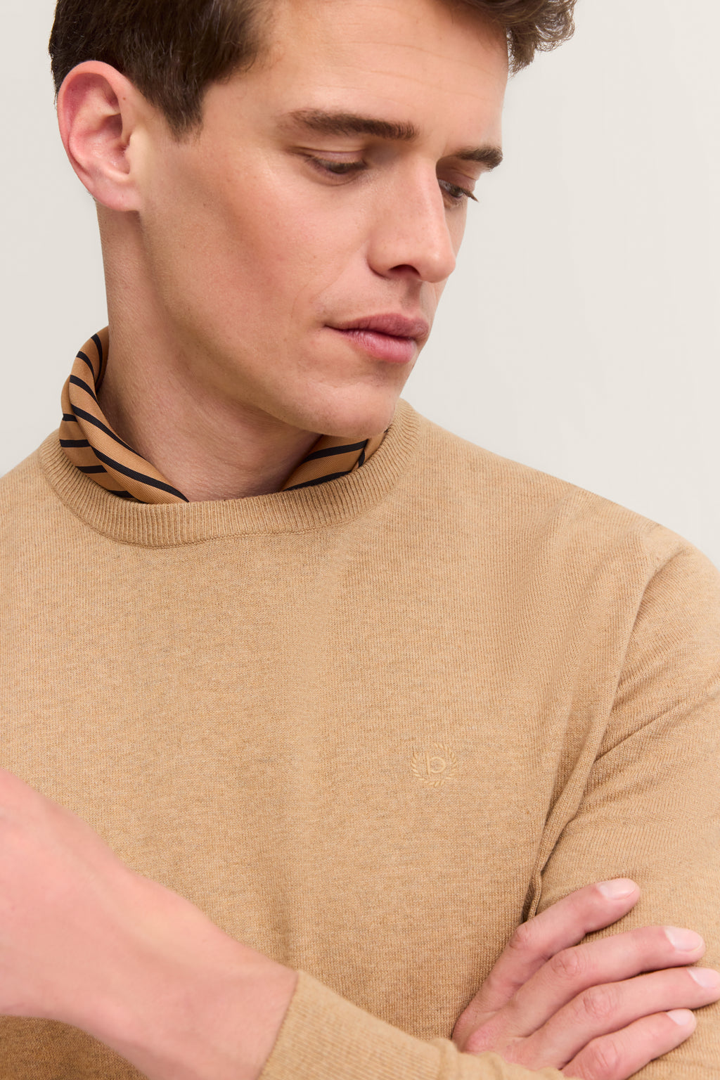 Maglia giro collo Beige BUGATTI 85520D7400 40 Uomo 