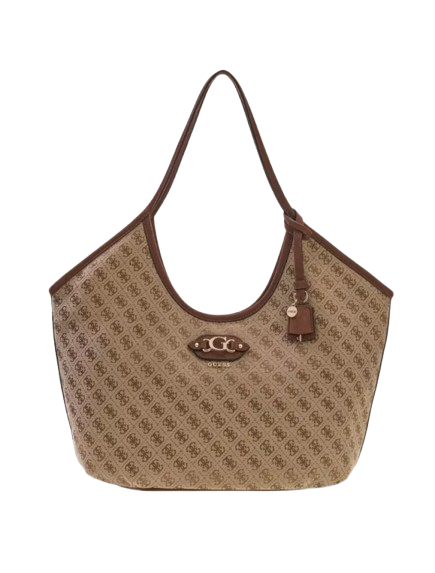 Borsa Brown GUESS JG231323 LATTE LOGO Donna 