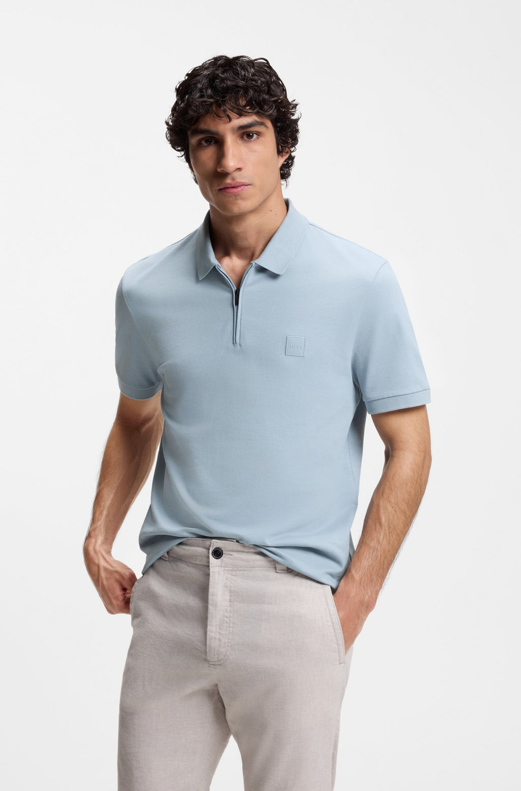 Polo Celeste Hugo Boss 50537507 458 Uomo 