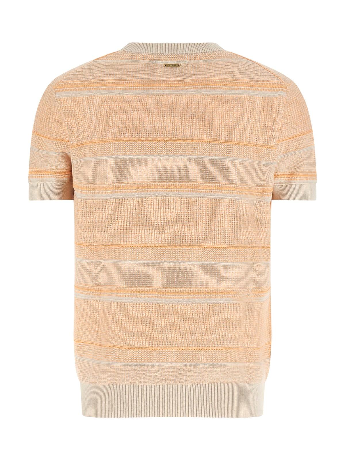 T-shirt Uomo Salmone Piquet di cotone Righe GUESS - Modalternativa