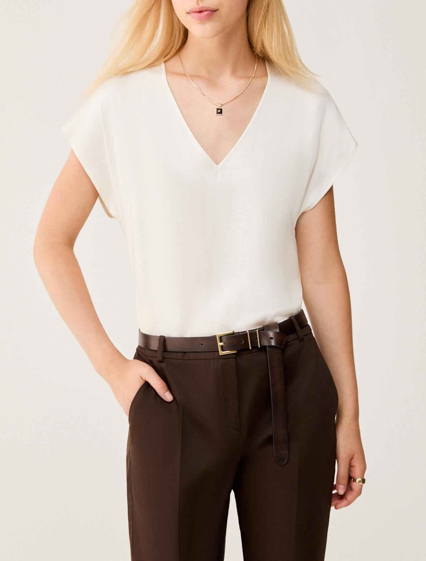 Top Donna Beige Jersey Scollato PENNY BLACK - Modalternativa