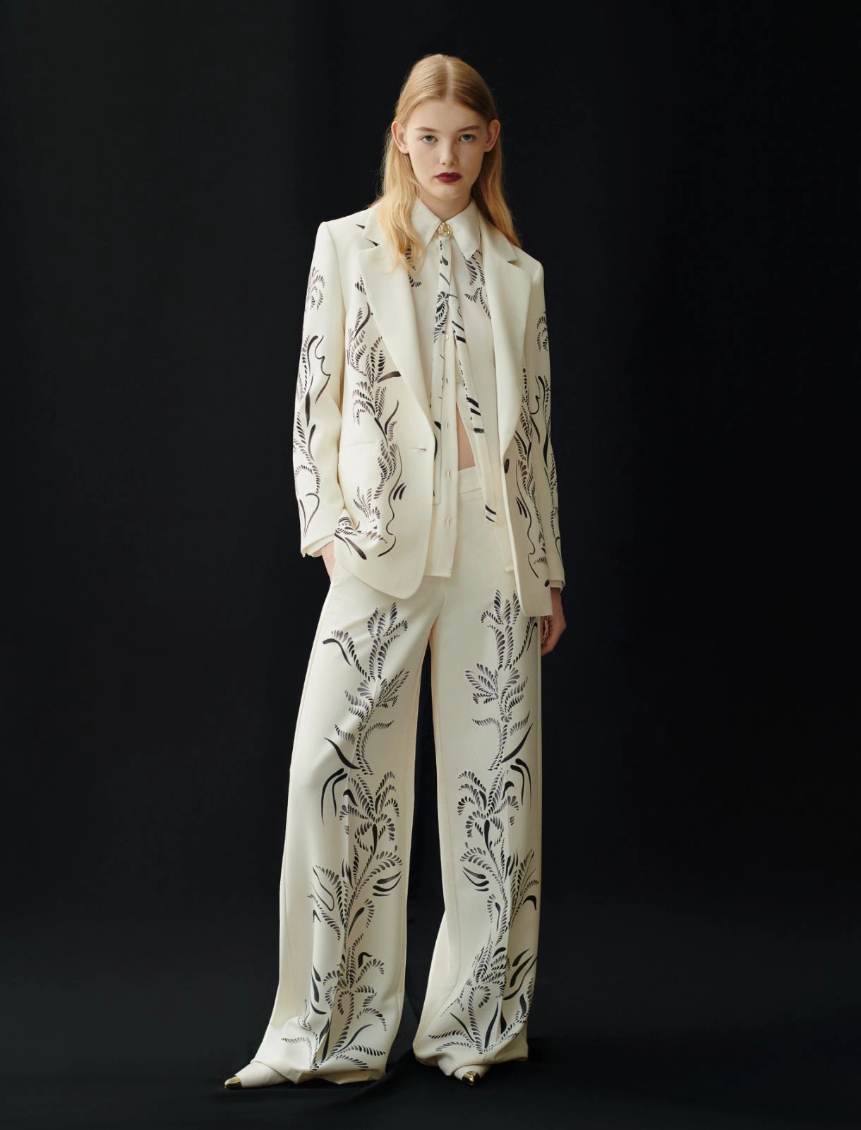 Pantalone palazzo Bianco MARELLA PESCO 001 Donna 