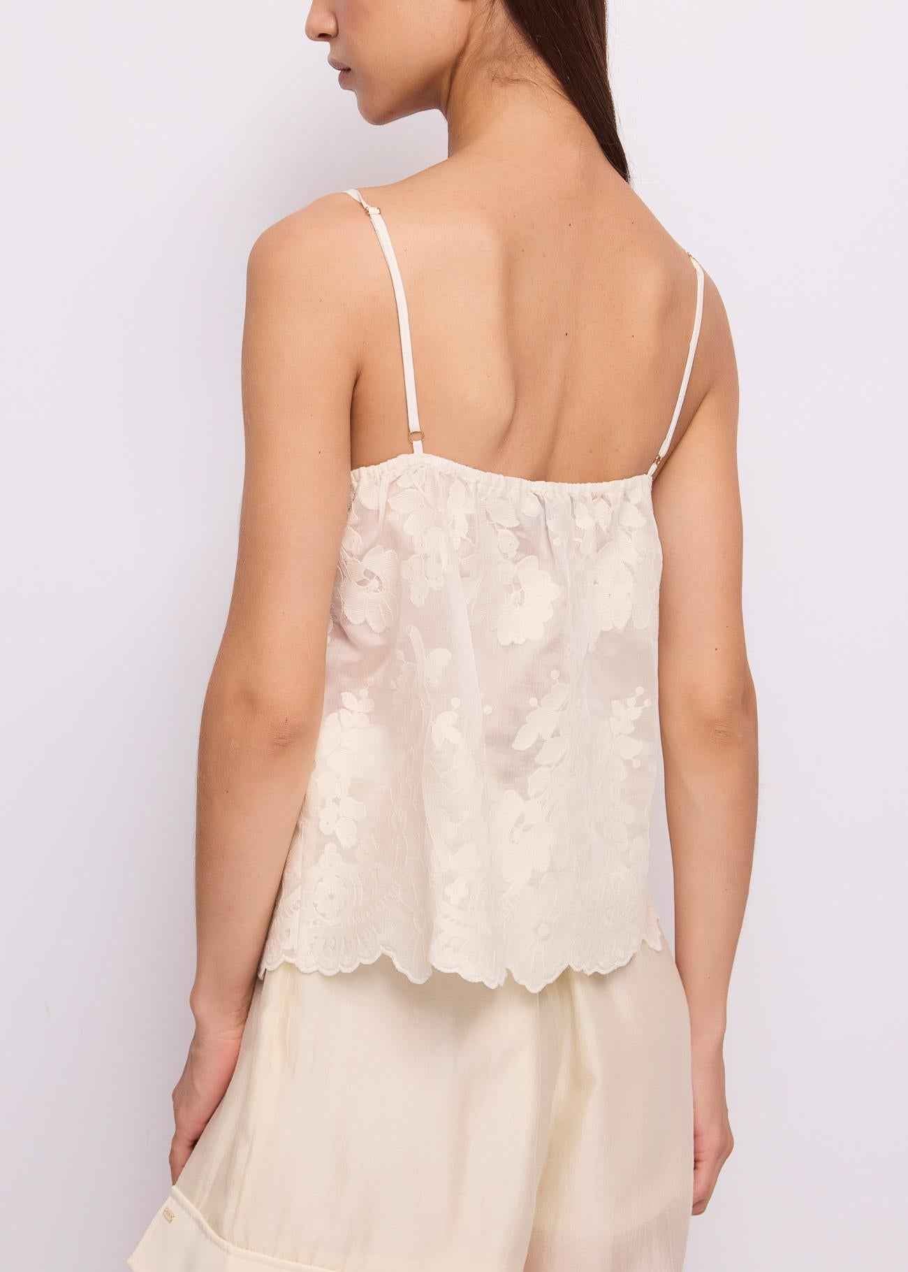 Top Donna Beige Pizzo Ricamo GAUDì - Modalternativa