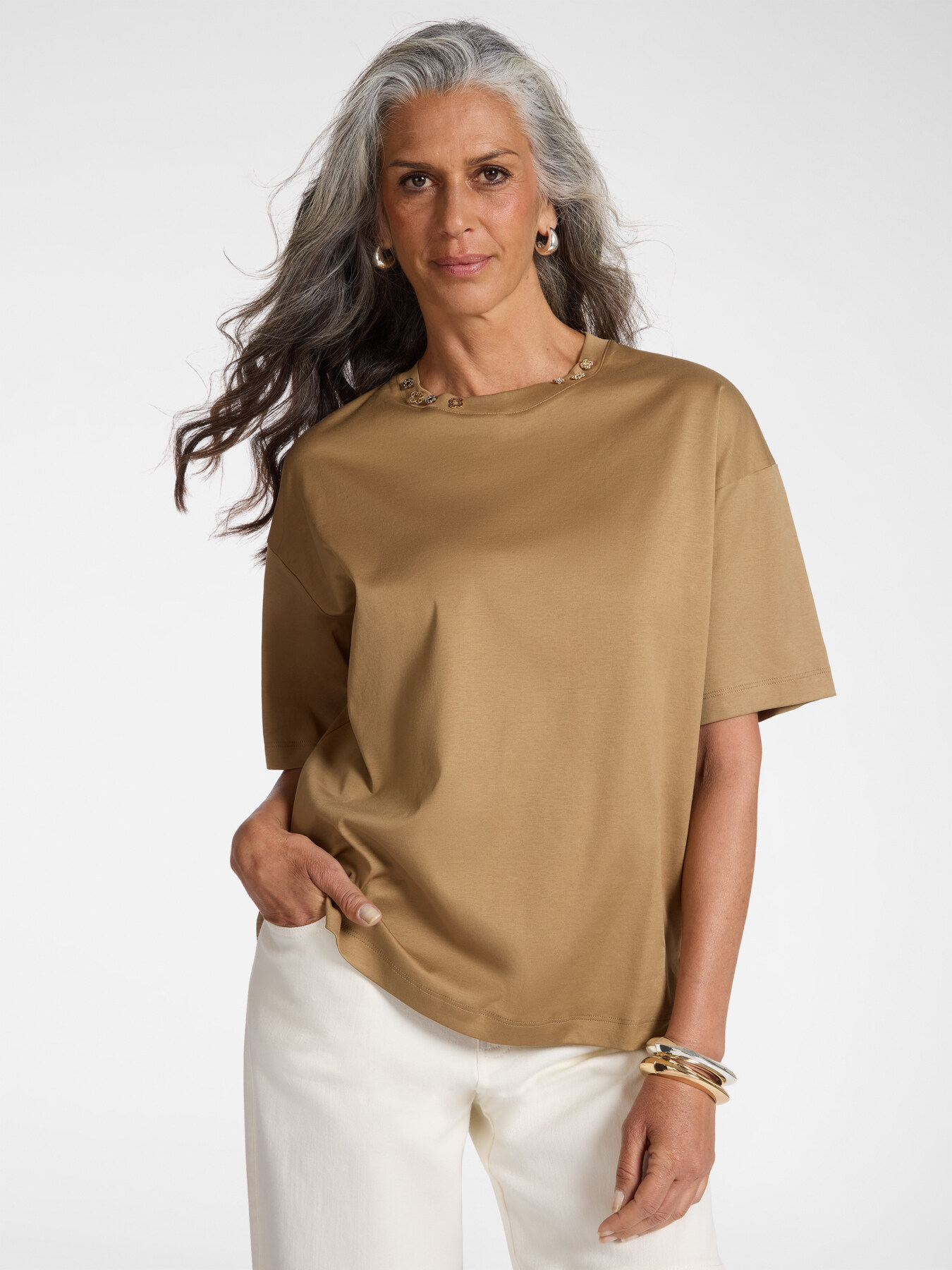 T-shirt Donna Nocciola   ELENA MIRO - Modalternativa