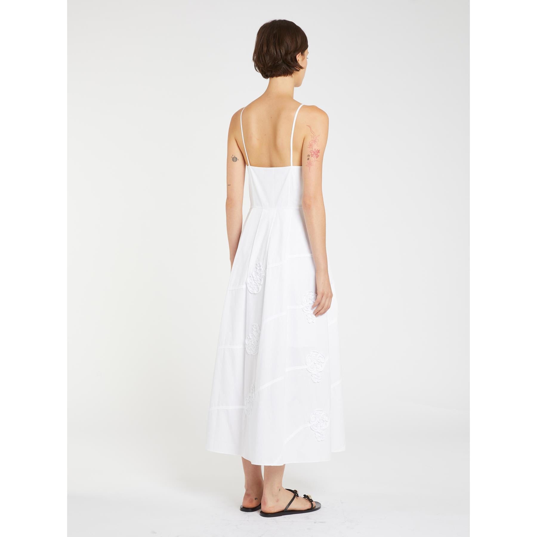 Abito Donna Bianco Cotone Con fiori applicati MARELLA - Modalternativa