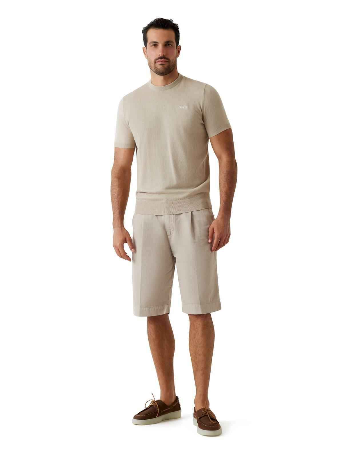 T-shirt Uomo Beige Cotone elasticizzato Slim fit GUESS - Modalternativa