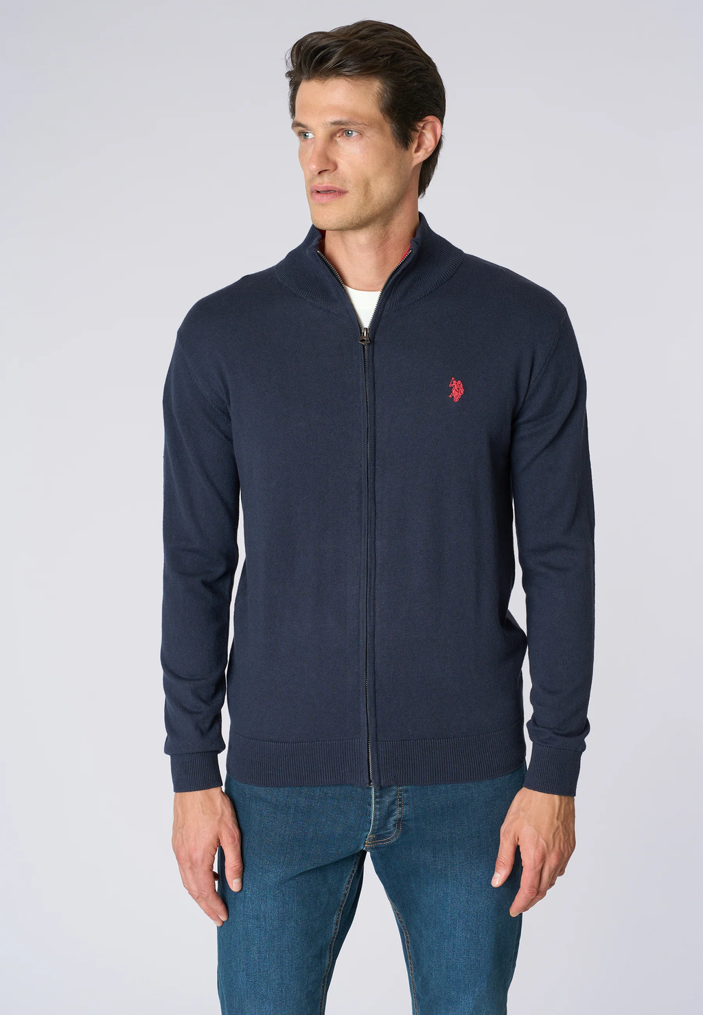 Cardigan con zip Blu U.S. POLO ASSN. US142175001 179 Uomo 