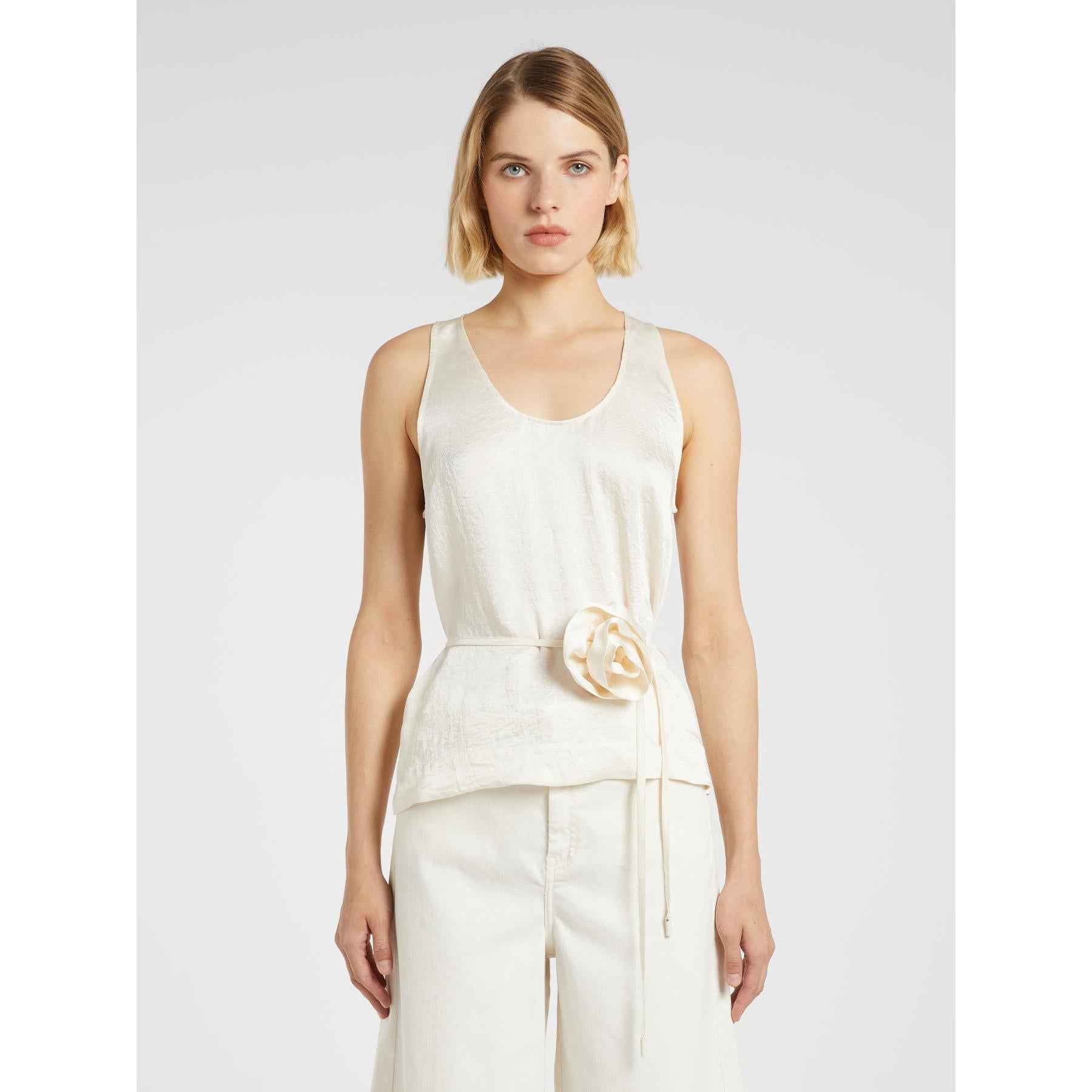 Top Donna Avorio Acetato Liscio MARELLA - Modalternativa