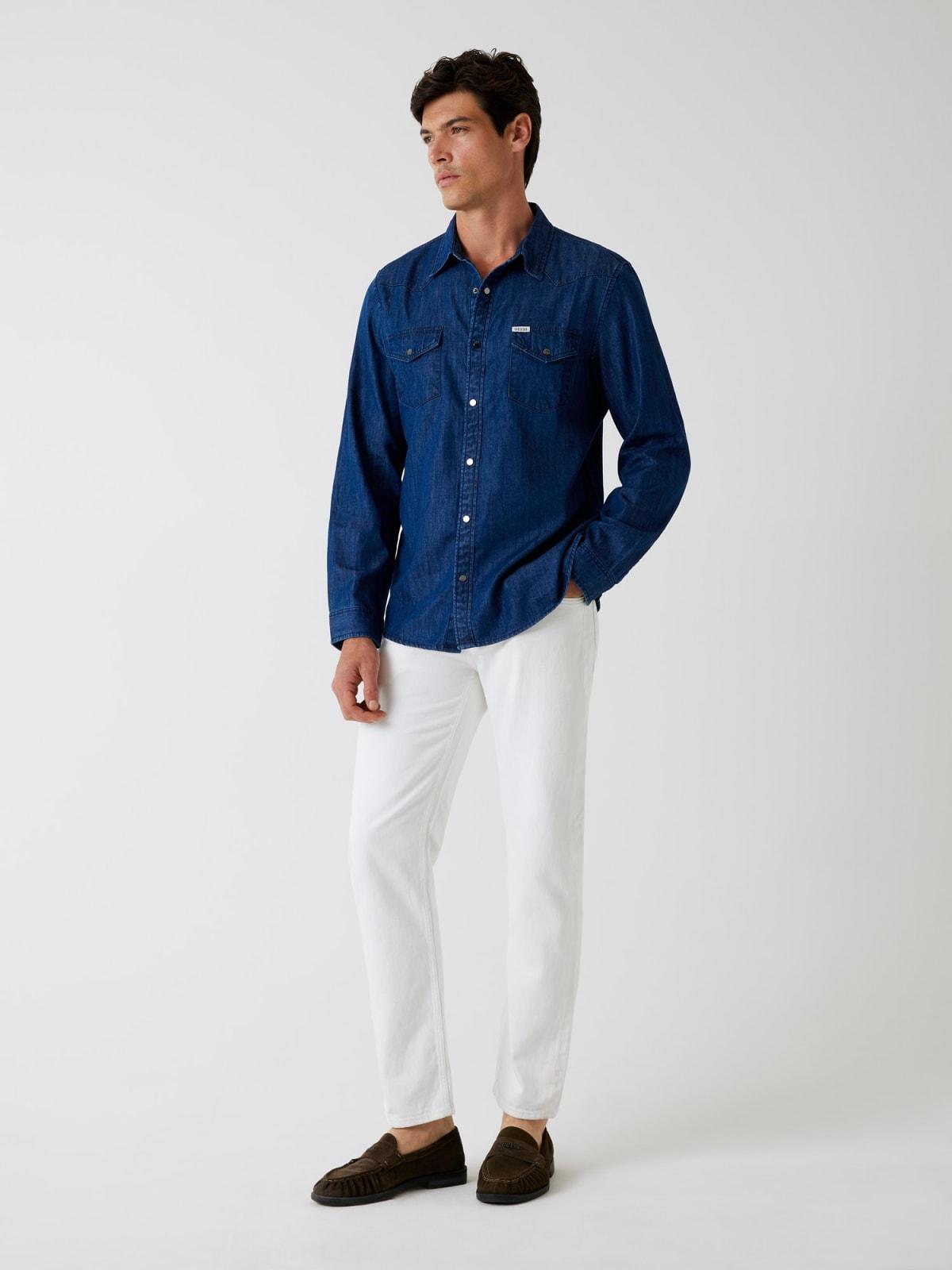 Pantalone Uomo Bianco Denim Stretch Slim fit GUESS - Modalternativa
