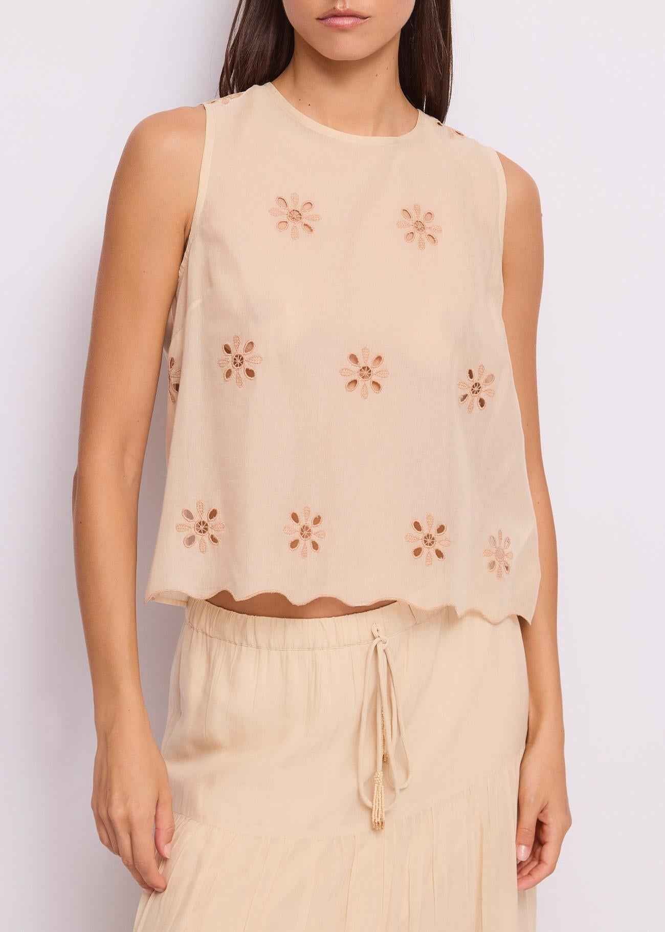 Top Donna Beige Pizzo  GAUDì - Modalternativa