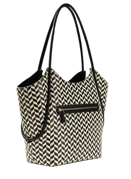 Borsa Donna Nero Rafia Intrecciato GUESS - Modalternativa