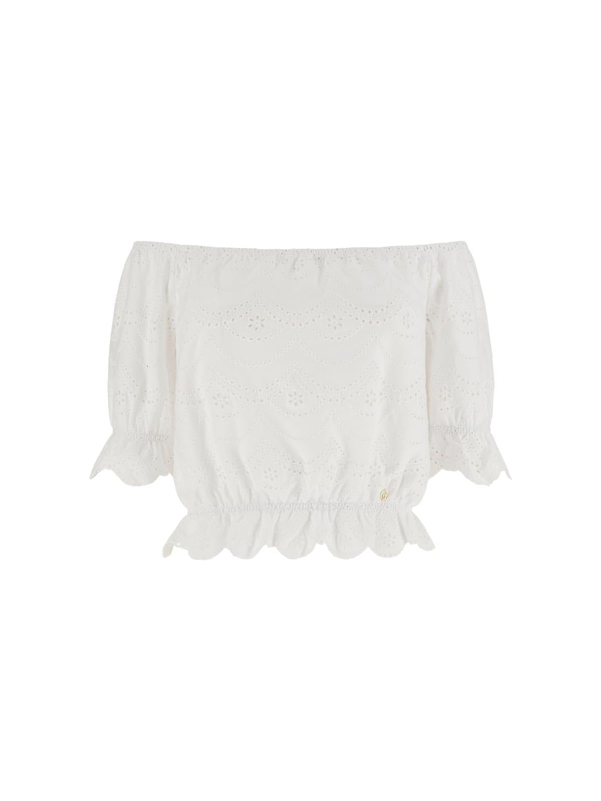 Top Bianco GUESS W6GP19_K2949_ G011 Donna 