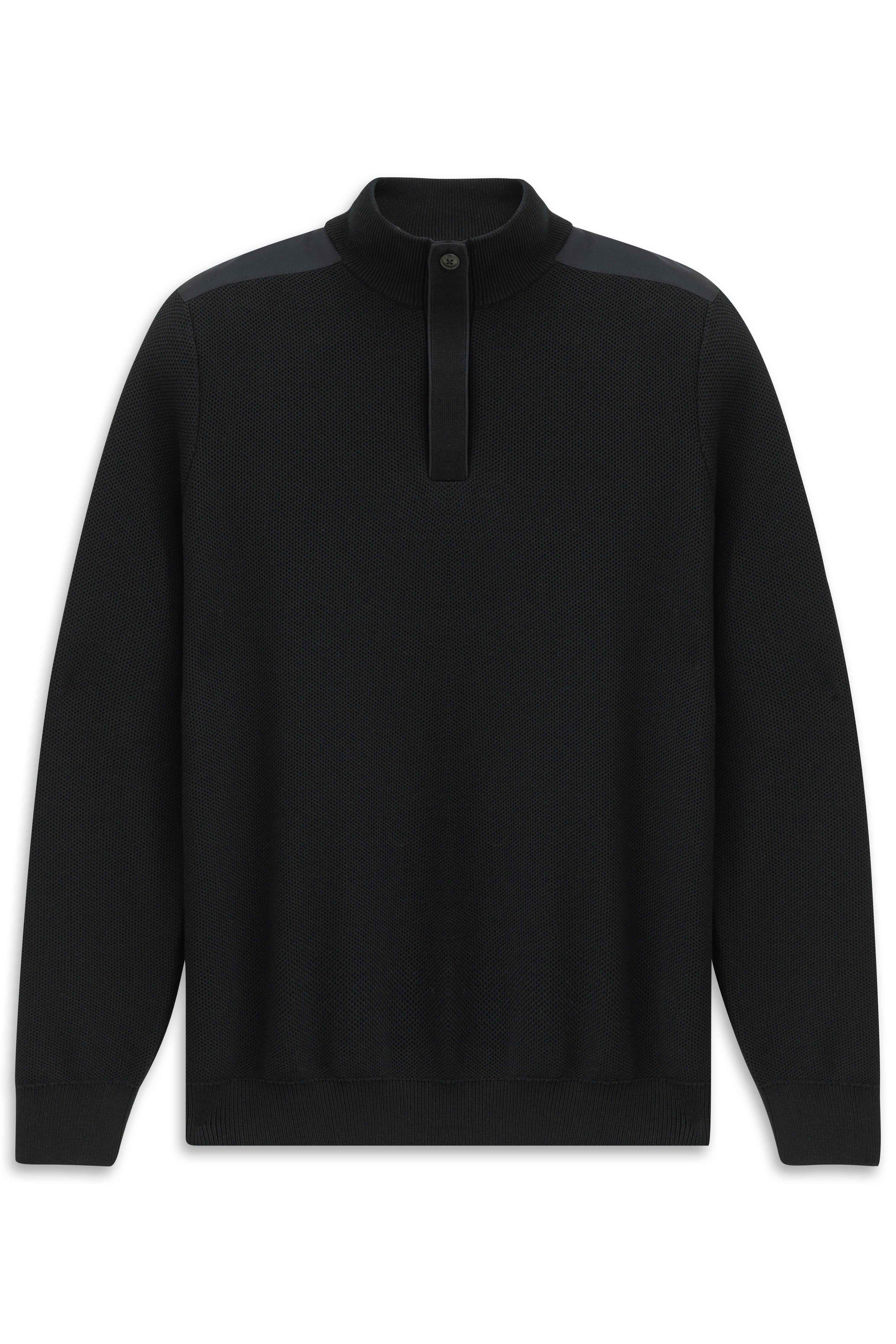 Maglia quarter zip Uomo Blu Filato di maglia Filo BUGATTI - Modalternativa