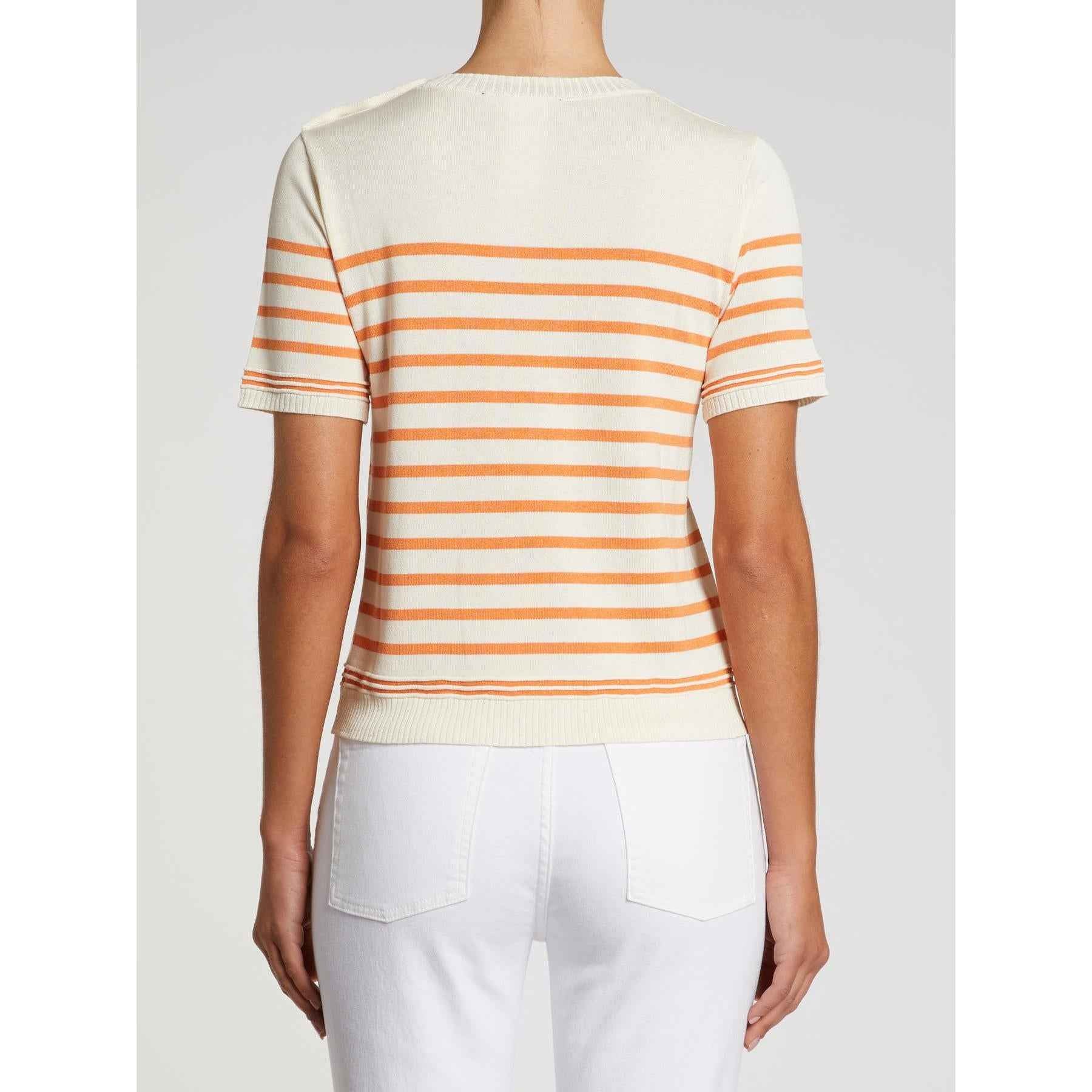 Maglia Donna Bianco/arancio Cotone Righe PENNY BLACK - Modalternativa