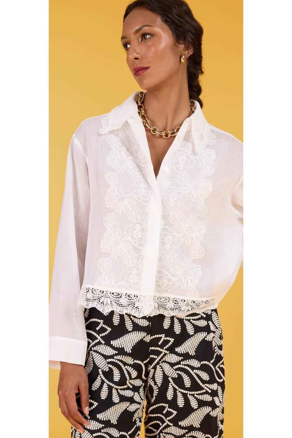 Camicia Donna Bianco Lino  ELENA MIRO' - Modalternativa