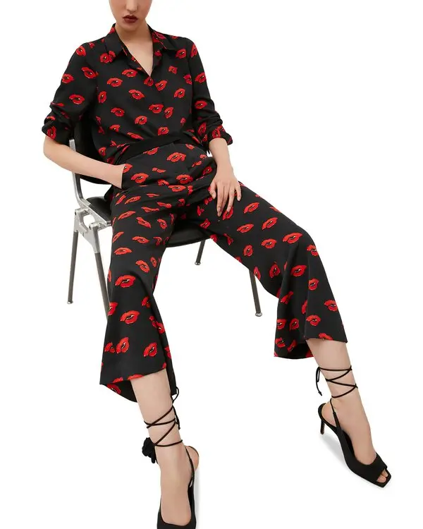 Pantalone gropper Nero e rosso MARELLA ROBERT 004 Donna 