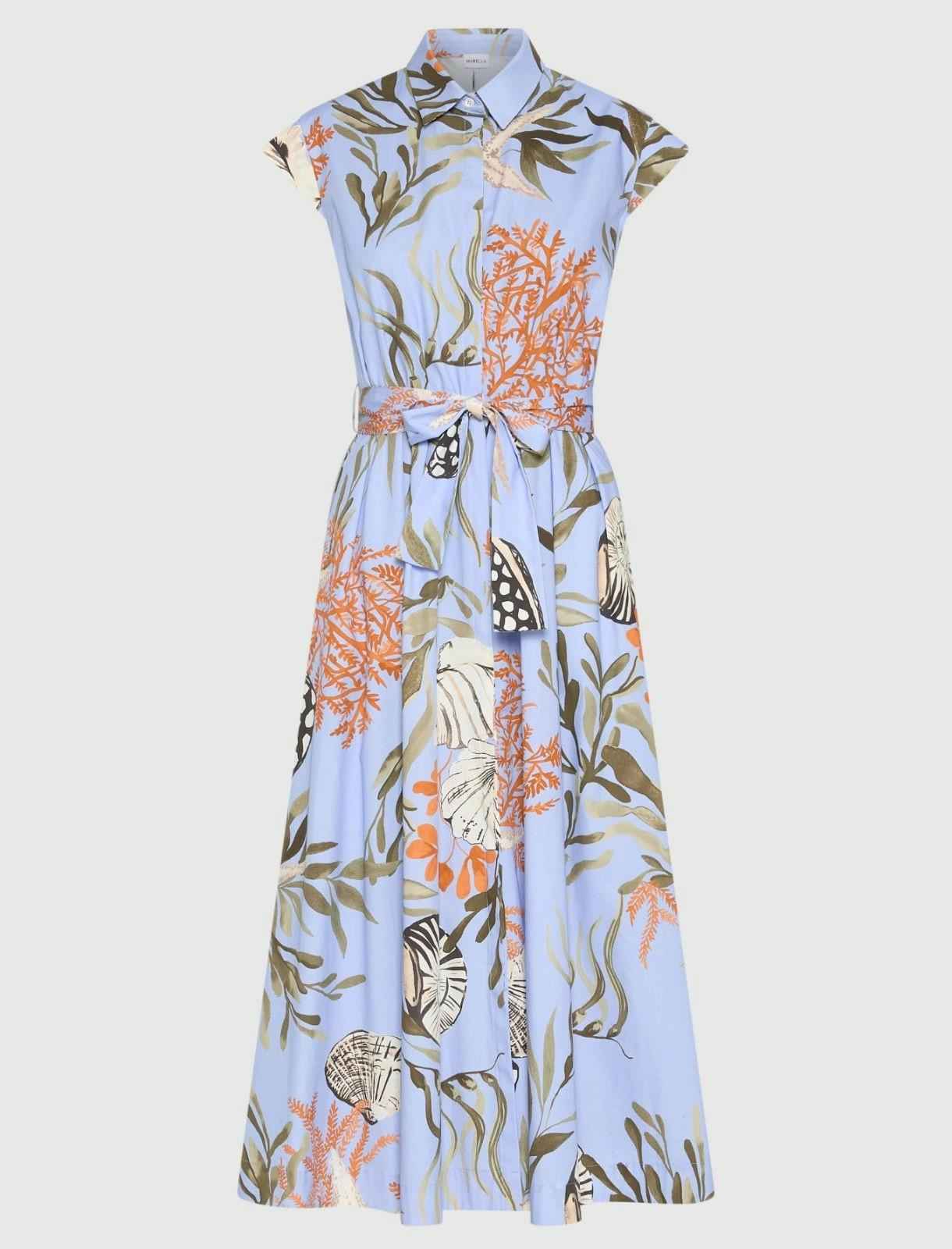Abito Donna Celeste Cotone Fantasia MARELLA - Modalternativa