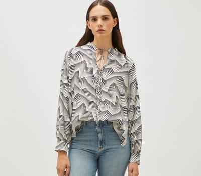 Blusa Donna Bianco/nero  Sagomata MARELLA - Modalternativa