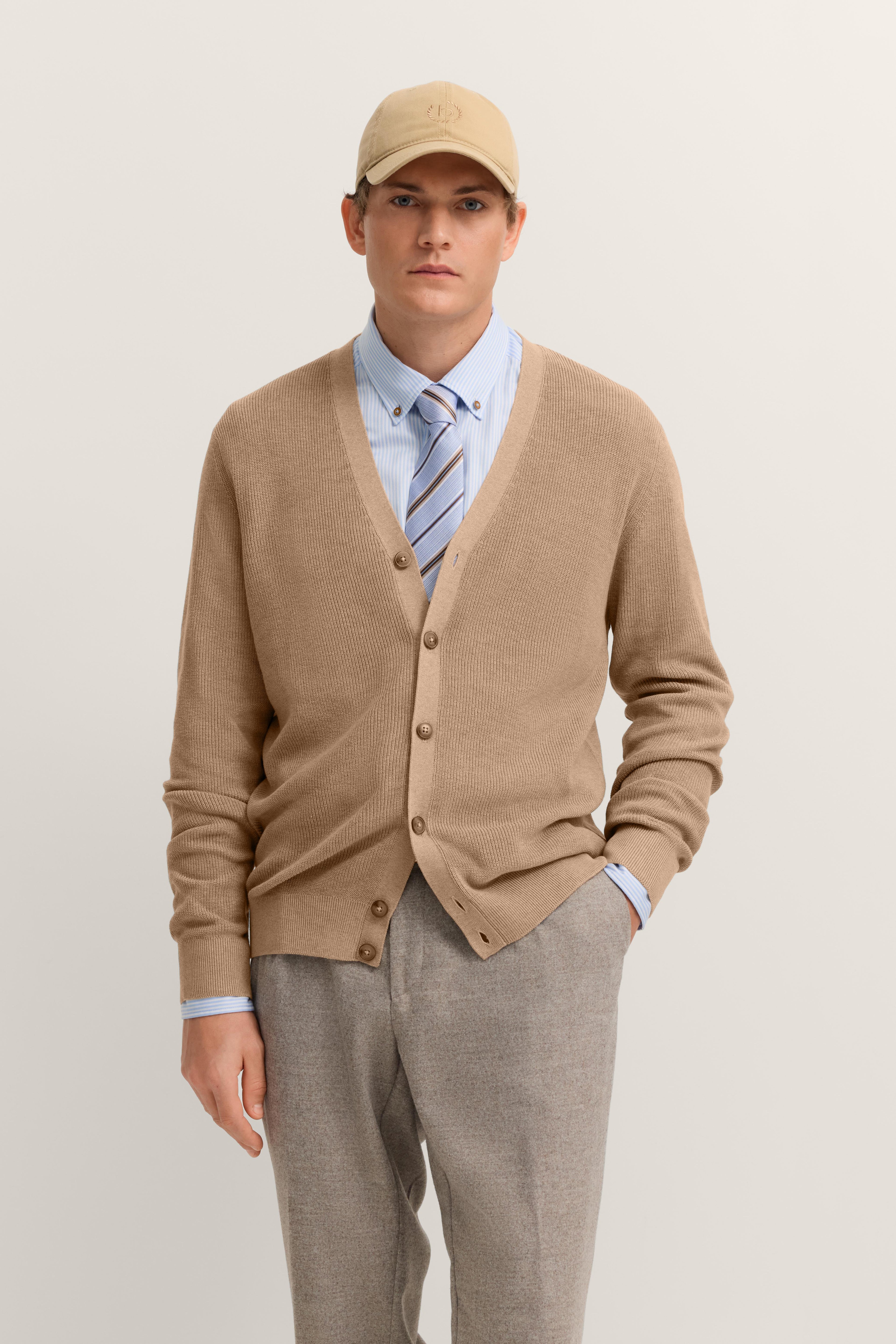 Cardigan Beige BUGATTI 85530D 40 Uomo 