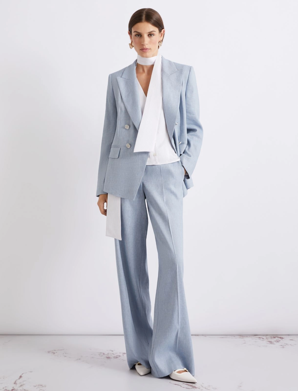 Pantalone Donna Celeste Jersey Zampa MARELLA - Modalternativa