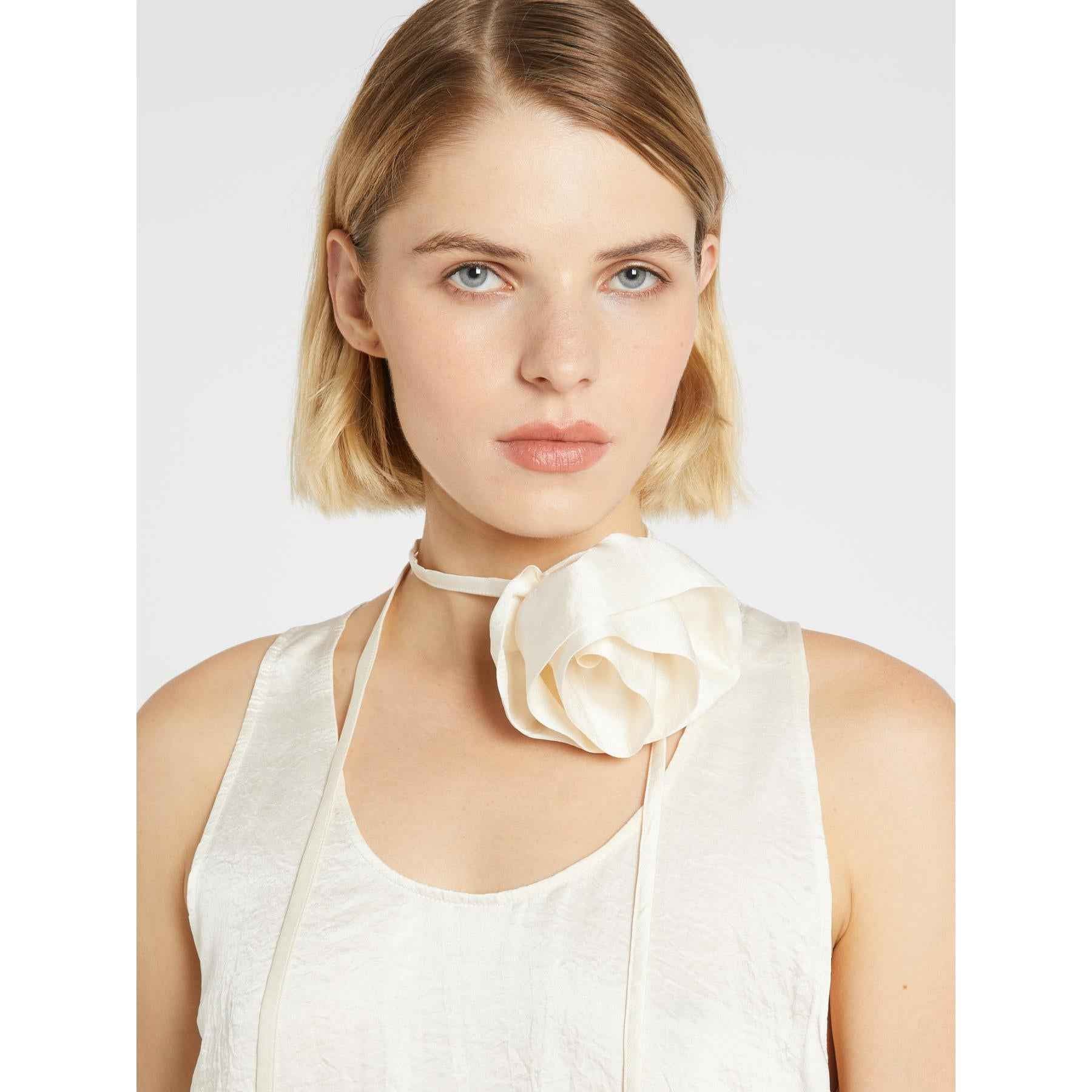 Top Donna Avorio Acetato Liscio MARELLA - Modalternativa