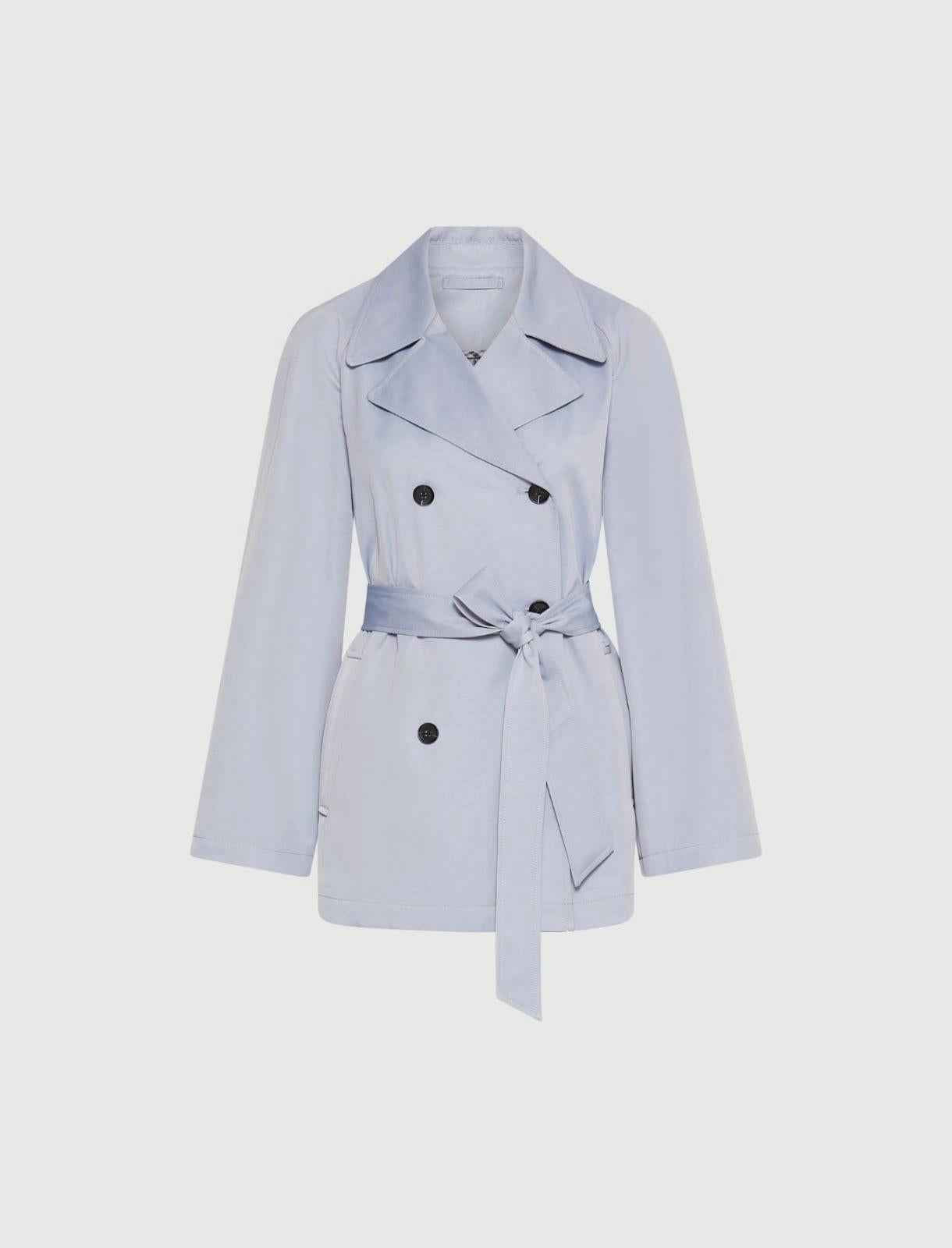 Trench Donna Celeste Cotone Tinta unita MARELLA - Modalternativa