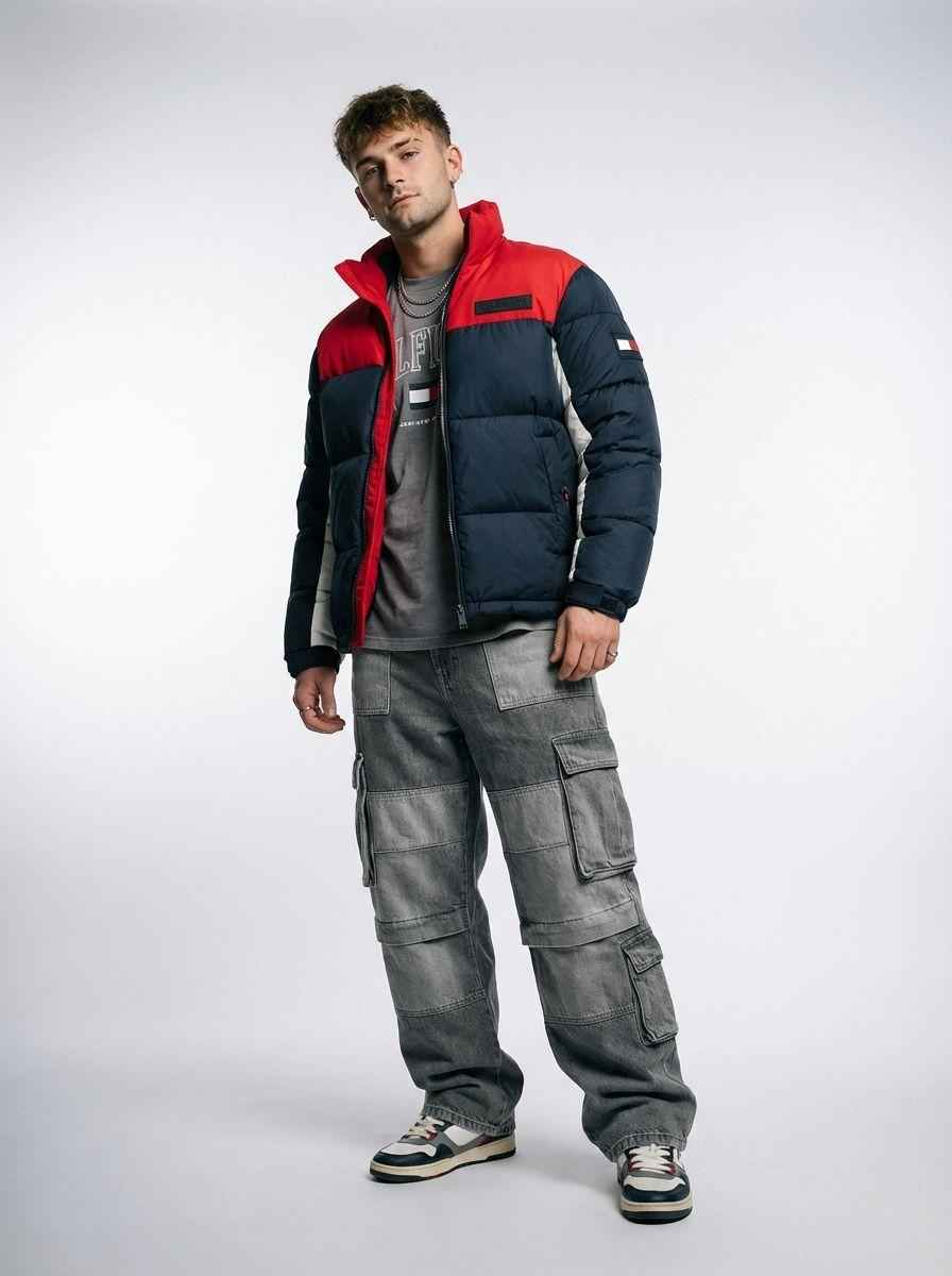 Giubbino Uomo Blu/rosso Piume Liscio TOMMY HILFIGER - Modalternativa