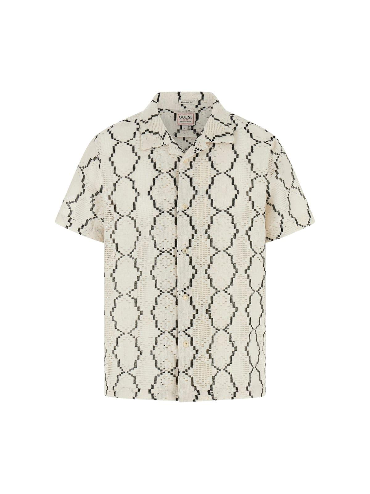 Camicia Bianco/nero GUESS M6GH54/W1814 F0F8 Uomo 