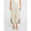 Pantalone Donna Avorio Lino Filo ricamo MARELLA - Modalternativa