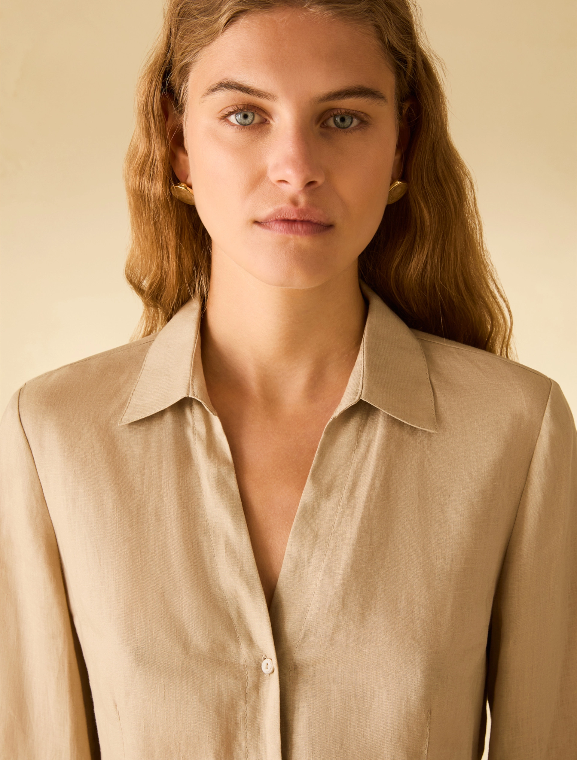 Camicia Donna Tortora Lino  PENNY BLACK - Modalternativa