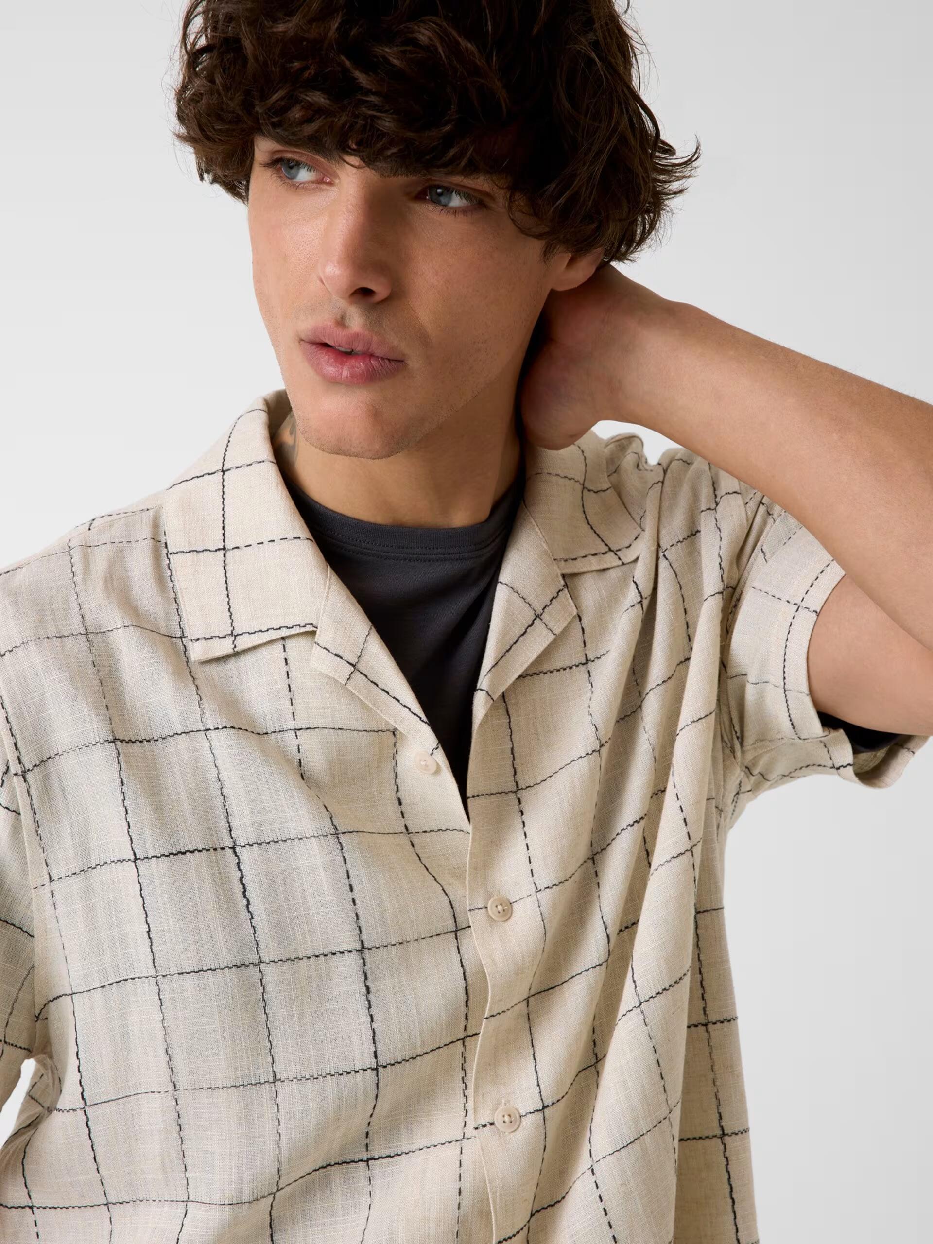 Camicia Beige/nero GUESS M6GH46/W1754 F1PV Uomo 