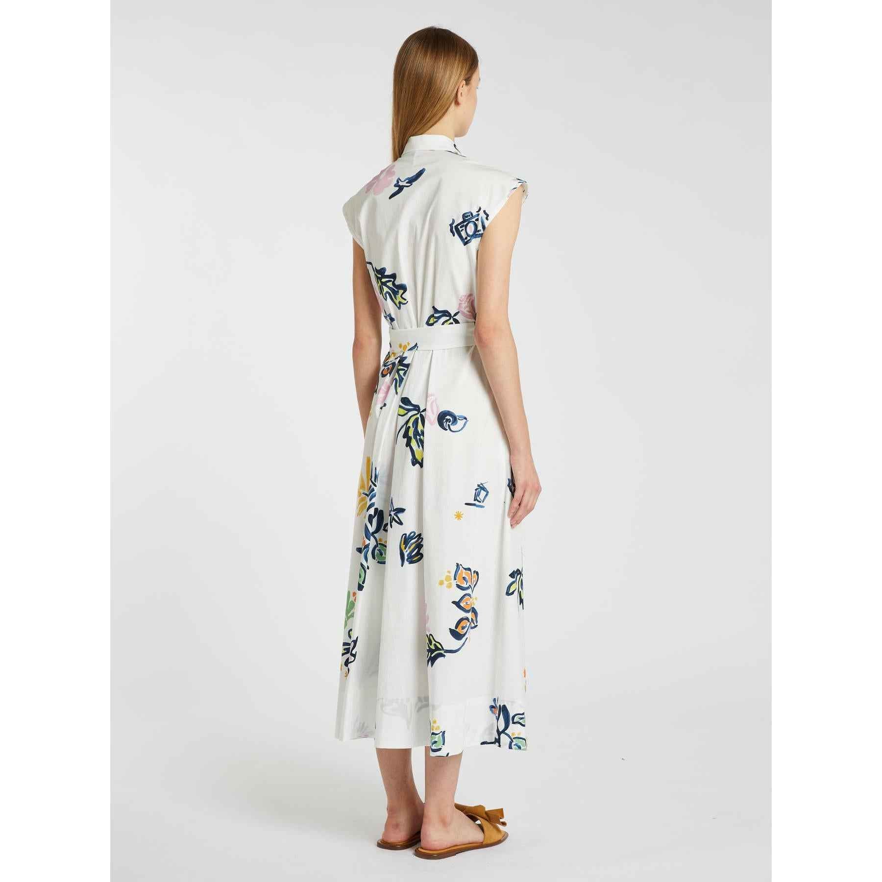Abito Donna Bianco/fantasia Cotone Fiori MARELLA - Modalternativa